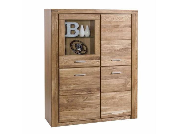 Trendstore Ellingen Vitrine aus massiver Wildeiche - 108 , 140, Modern, Natur von Wohnparc