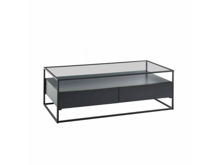 Trendstore Evora Couchtisch mit Glastischplatte - Dekor schwarz matt, Modern von Wohnparc