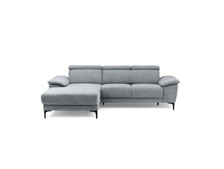Trendstore Ezra Ecksofa inkl. Kopfteilverstellung, optional mit Sitztiefenverstellung und Relaxfunktion - Flachgewebe Aragon dark grey , links , ohne Komfort-Funktionsset, Modern, automatische Relaxfunktion, automatische Sitztiefenverstellung, manuelle Kopfteilverstellung von Wohnparc