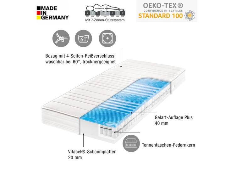 Trendstore Fiann Med 3 7-Zonen-Gelart-Tonnentaschenfederkern-Matratze - H2 , 80 x 200 Trendstore Fiann Med 3 7-Zonen-Gelart-Tonnentaschenfederkern-Matratze - H2 , 80 x 200 von Wohnparc