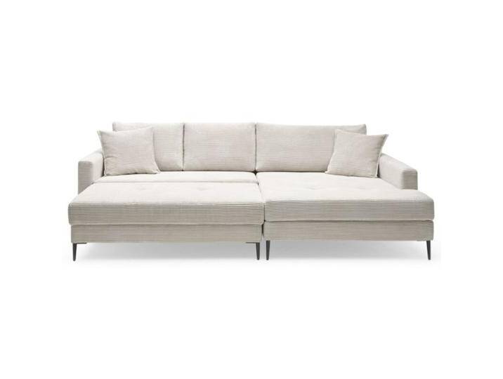Trendstore Hilary Ecksofa in Cord mit Megahocker - Cord Zoom cream , rechts, Modern von Wohnparc