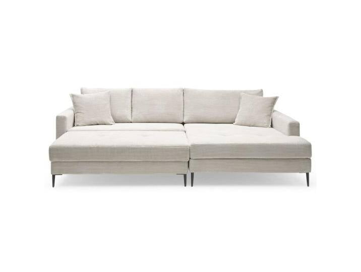 Trendstore Hilary Ecksofa in Cord mit Megahocker - Cord Zoom cream , rechts, Modern von Wohnparc