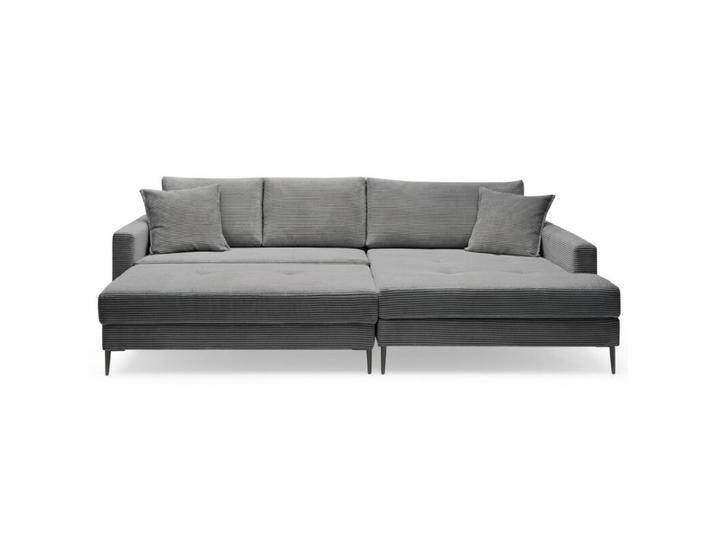Trendstore Hilary Ecksofa in Cord mit Megahocker - Cord Zoom graphit , rechts von Wohnparc