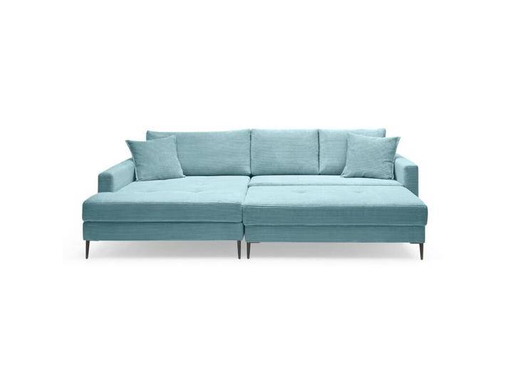 Trendstore Hilary Ecksofa in Cord mit Megahocker - Cord Zoom lagoon , links von Wohnparc