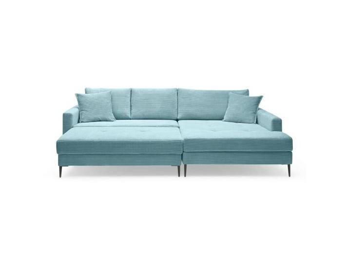Trendstore Hilary Ecksofa in Cord mit Megahocker - Cord Zoom lagoon , rechts von Wohnparc