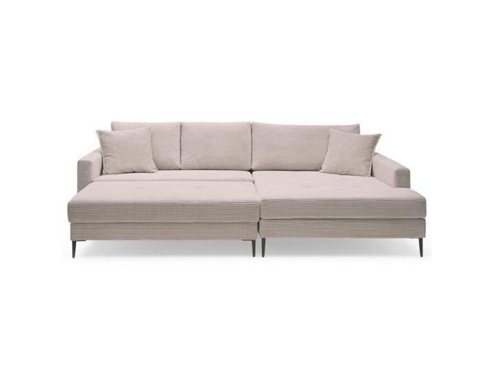Trendstore Hilary Ecksofa in Cord mit Megahocker - Cord Zoom mink , rechts von Wohnparc