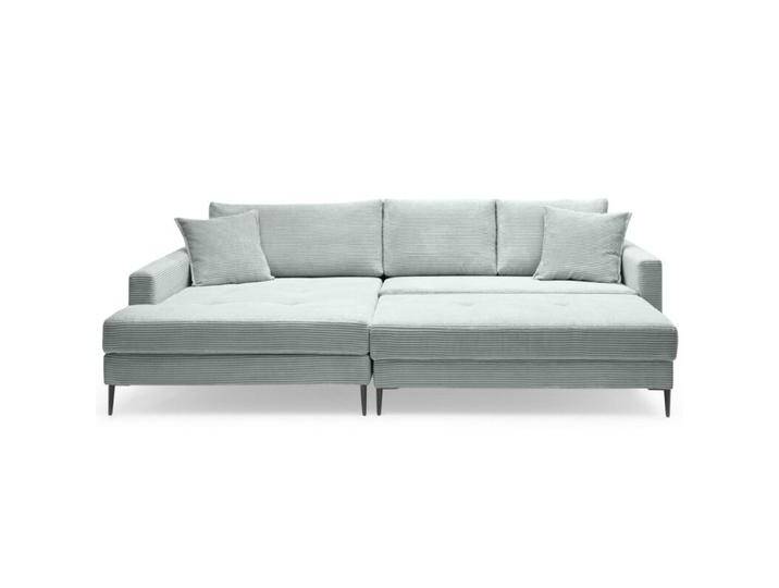 Trendstore Hilary Ecksofa in Cord mit Megahocker - Cord Zoom sage , links, Modern von Wohnparc