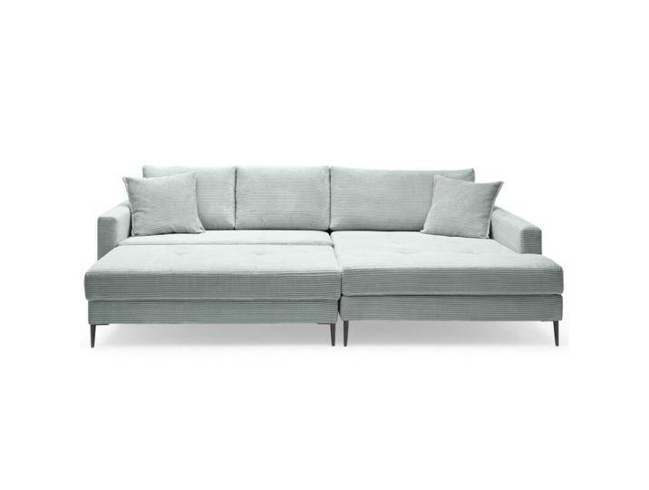 Trendstore Hilary Ecksofa in Cord mit Megahocker - Cord Zoom sage , rechts von Wohnparc