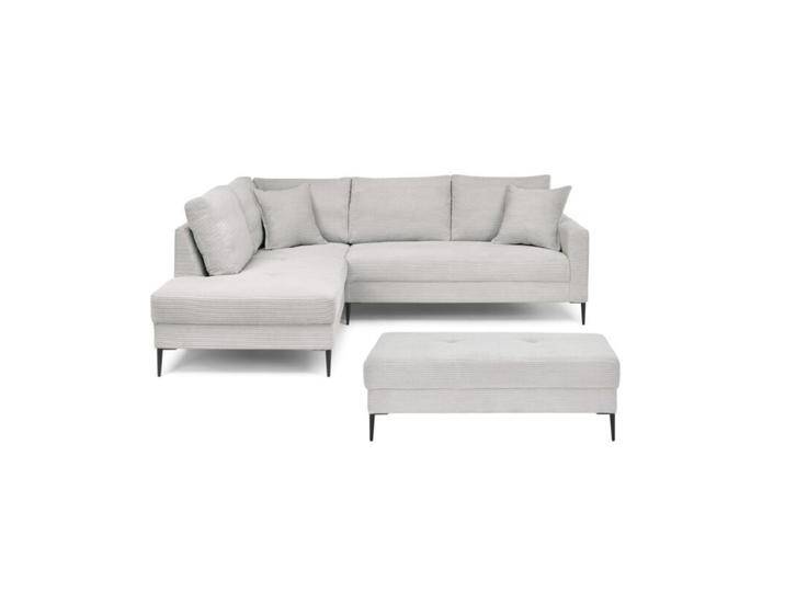 Trendstore Hilary Ecksofa mit Umbauecke in Cord – inkl. Hocker - Cord Zoom dove , links von Wohnparc
