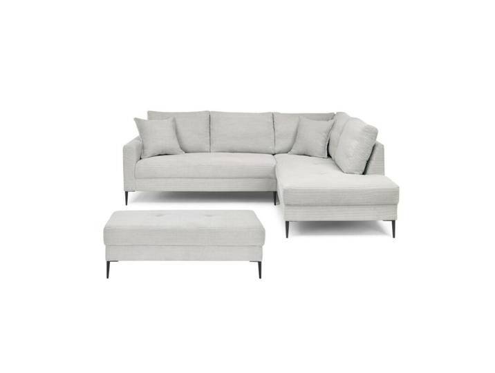 Trendstore Hilary Ecksofa mit Umbauecke in Cord – inkl. Hocker - Cord Zoom dove , rechts von Wohnparc