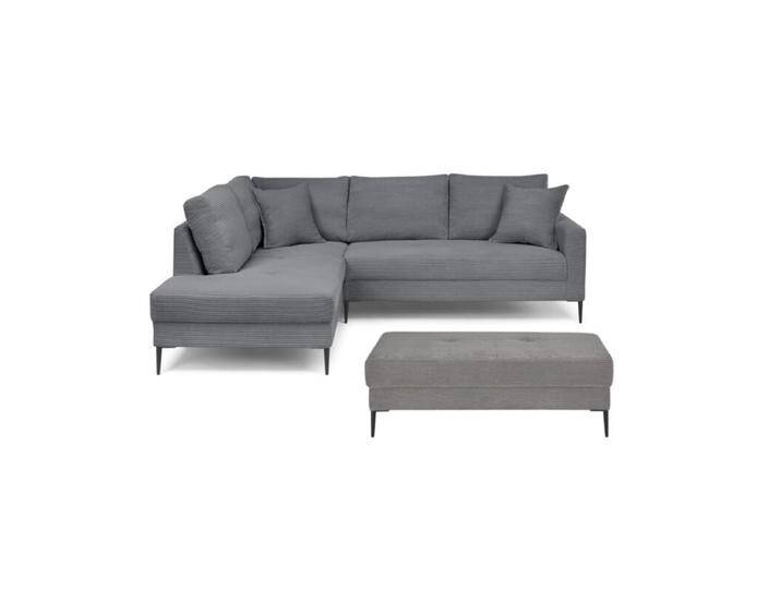 Trendstore Hilary Ecksofa mit Umbauecke in Cord – inkl. Hocker - Cord Zoom graphit , links Trendstore Hilary Ecksofa mit Umbauecke in Cord – inkl. Hocker - Cord Zoom graphit , links von Wohnparc