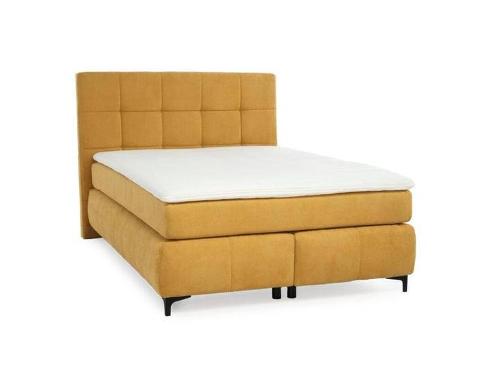 Trendstore Jale Boxspringbett in Microfaser in verschiedenen Größen - Microfaser 403/04 curry , 140 x 200, Schlafzimmer, Kopfteil mit Steppung, mit Matratzen und Topper, bequeme Polsterung, 140 x 200 cm oder 180 x 200 cm, Modern, Zeitlos von Wohnparc