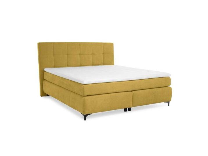Trendstore Jale Boxspringbett in Microfaser in verschiedenen Größen - Microfaser 403/04 curry , 180 x 200, Schlafzimmer, Kopfteil mit Steppung, mit Matratzen und Topper, bequeme Polsterung, 140 x 200 cm oder 180 x 200 cm, Modern, Zeitlos von Wohnparc