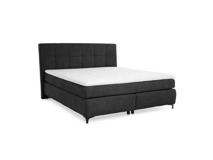 Trendstore Jale Boxspringbett in Microfaser in verschiedenen Größen - Microfaser 403/06 schwarz , 180 x 200, Schlafzimmer, Kopfteil mit Steppung, mit Matratzen und Topper, bequeme Polsterung, 140 x 200 cm oder 180 x 200 cm, Modern, Zeitlos von Wohnparc
