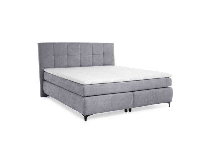 Trendstore Jale Boxspringbett in Microfaser in verschiedenen Größen - Microfaser 403/09 hellgrau , 180 x 200, Schlafzimmer, Kopfteil mit Steppung, mit Matratzen und Topper, bequeme Polsterung, 140 x 200 cm oder 180 x 200 cm, Modern, Zeitlos von Wohnparc