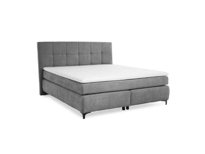 Trendstore Jale Boxspringbett in Microfaser in verschiedenen Größen - Microfaser 403/19 dunkelgrau , 180 x 200, Schlafzimmer, Kopfteil mit Steppung, mit Matratzen und Topper, bequeme Polsterung, 140 x 200 cm oder 180 x 200 cm, Modern, Zeitlos von Wohnparc