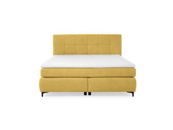 Trendstore Jale Mix/Max Boxspringbett in Microfaser, inkl. 2 Matratzen und Topper - Microfaser 403/04 curry , Hart Medium, Schlafzimmer, Kopfteil mit Steppung, mit Matratzen und Topper, bequeme Polsterung, trendiger Bezug in Microfaser, Modern, Zeitlos von Wohnparc