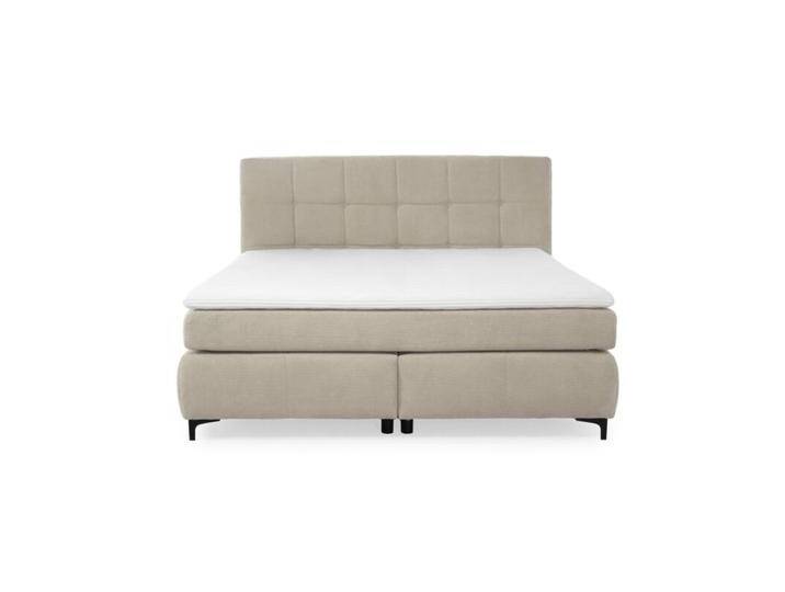 Trendstore Jale Mix/Max Boxspringbett in Microfaser, inkl. 2 Matratzen und Topper - Microfaser 403/07 beige , Hart Medium, Schlafzimmer, Kopfteil mit Steppung, mit Matratzen und Topper, bequeme Polsterung, trendiger Bezug in Microfaser, Modern, Zeitlos von Wohnparc