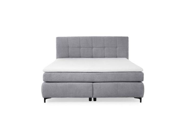 Trendstore Jale Mix/Max Boxspringbett in Microfaser, inkl. 2 Matratzen und Topper - Microfaser 403/09 hellgrau , Hart Hart, Schlafzimmer, Kopfteil mit Steppung, mit Matratzen und Topper, bequeme Polsterung, trendiger Bezug in Microfaser, Modern, Zeitlos von Wohnparc