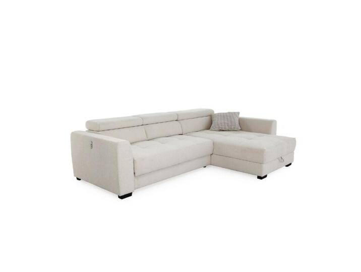 Trendstore Joanna Ecksofa inkl. USB-Anschluss, Bettkasten und Sitztiefenverstellung - Chenille 444/17 beige, Modern, automatische Sitztiefenverstellung, manuelle Kopfteilverstellung von Wohnparc