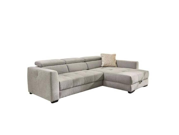 Trendstore Joanna Ecksofa inkl. USB-Anschluss, Bettkasten und Sitztiefenverstellung - Chenille 444/19 silver, Modern, automatische Sitztiefenverstellung, manuelle Kopfteilverstellung von Wohnparc