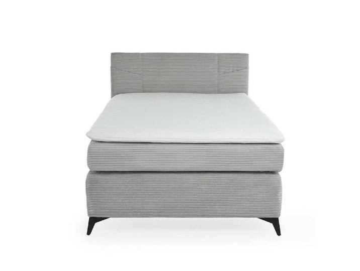 Trendstore Jodie Boxspringbett in Cord inkl. Bonell-Federkern-Matratze H2/H3 - Cord hellgrau, Modern von Wohnparc