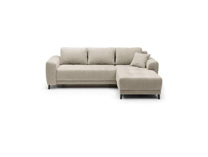 Trendstore Joni Ecksofa inkl. Schlaffunktion und Bettkasten - Chenille beige , rechts von Wohnparc