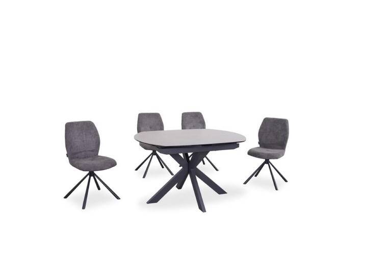 Trendstore, Meggie & Manoa Essgruppe 5-tlg. mit 4 Stühlen - optional mit Armlehnen - Enjoy 456 grau Vienna 450 grau , ohne Armlehnen, Drehfunktion, Ausziehfunktion, Modern Trendstore, Meggie & Manoa Essgruppe 5-tlg. mit 4 Stühlen - optional mit Armlehnen - Enjoy 456 grau Vienna 450 grau , ohne Armlehnen, Drehfunktion, Ausziehfunktion, Modern von Wohnparc