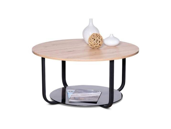 Trendstore Merle Couchtisch mit Glasablage und Platte in Artisan Eiche Nachbildung, Modern, Skandinavisch, Zeitlos von Wohnparc