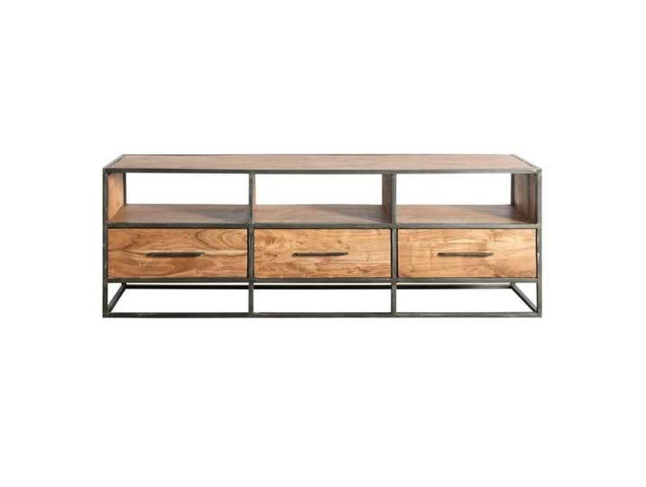 Trendstore Oklahoma Lowboard aus Akazie - Akazie stone, Industrial, Natur, Rustikal von Wohnparc