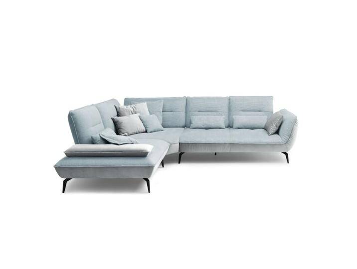 Trendstore Payton Sofa inkl. Schwenkrücken - Textilgewebe Paris Blau-Grau Riviera Hellgrau , links, Modern, manuelle Sitztiefenverstellung von Wohnparc