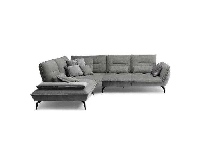 Trendstore Payton Sofa inkl. Schwenkrücken - Textilgewebe Paris Dunkelgrau Riviera Grau , links, Modern, manuelle Sitztiefenverstellung von Wohnparc