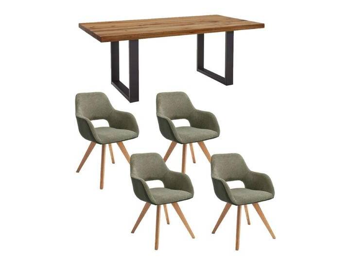 Trendstore Sitting Easy Essgruppe 5-tlg. mit 4 Armlehnstühlen - Textilgewebe Fantasy Arizona oliv von Wohnparc