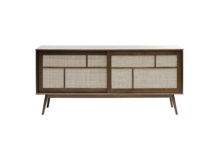 Trendstore Uppsala Sideboard mit Rattangeflecht - Eiche Furnier smoked von Wohnparc