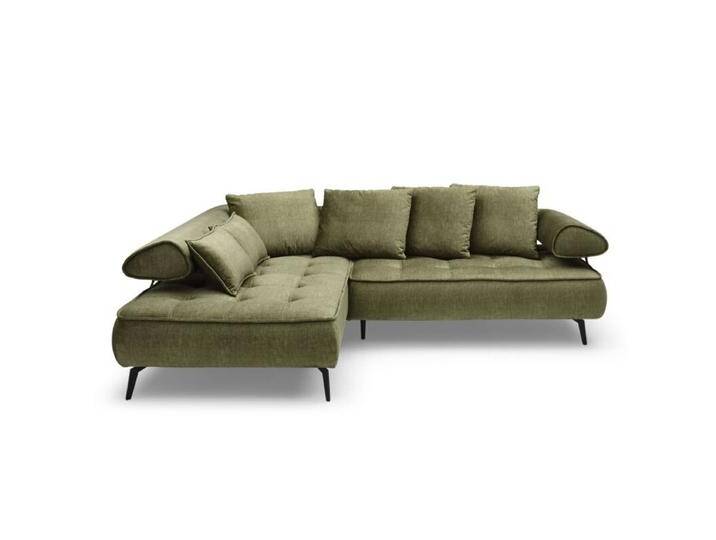 Trendstore Walentina Ecksofa mit Relax- und Schlaffunktion - Webstoff Vogue 10 olive , links von Wohnparc