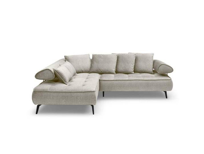 Trendstore Walentina Ecksofa mit Relax- und Schlaffunktion - Webstoff Vogue 2 sand , links von Wohnparc