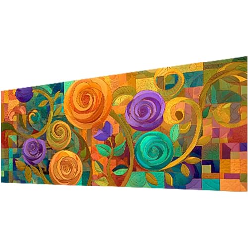 Diamond Painting Abstrakt, Diamond Painting Erwachsene und Kinder DIY 5D Diamante Malerei Bilder Blume Stickerei Kreuzstic Mosaikherstellung Basteln für Anfänger, Zimmer Deko Wohnzimmer 60x140cm w-761 von Wohoaqig