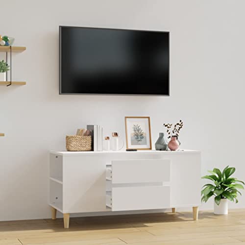 Woiinea Moderner TV-Schrank, TV-Ständer, TV-Tisch, für Multimedia-Geräte für Wohnzimmer, Schlafzimmer, Esszimmer, weiß, 102 x 44,5 x 50 cm von Woiinea