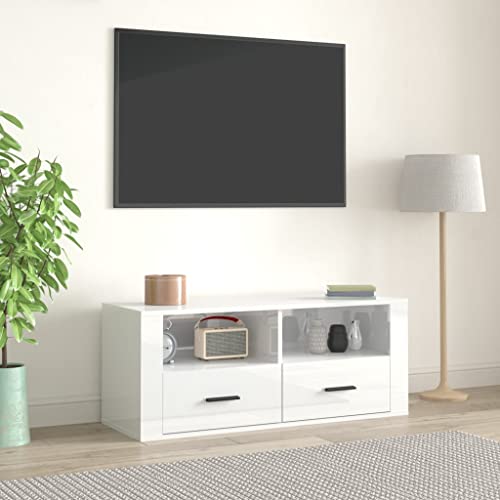 Woiinea TV-Ständer TV-Ständer TV-Tisch für Multimedia-Geräte, modernes Möbelstück für Wohnzimmer, Esszimmer, Schlafzimmer, Sonoma-Eiche, 100 x 35 x 40 cm von Woiinea