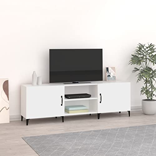 Woiinea TV-Ständer TV-Ständer TV-Tisch für Multimedia-Geräte, modernes Möbelstück für Wohnzimmer, Esszimmer, Schlafzimmer, weiß, 150 x 30 x 50 cm von Woiinea