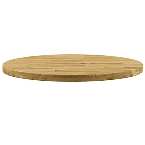 Woiinea Tischplatte für Küche, 80 x 4,4 cm, massives Eichenholz, einfaches und klassisches Design, Farbe Naturholz, Oberfläche für Esstische, Kaffeetische von Woiinea
