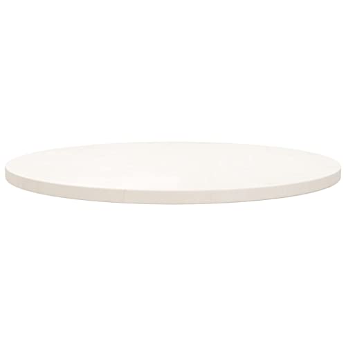 Woiinea Tischplatte für Küche, weiß, 70 x 2,5 cm, massives Kiefernholz, runde Tischplatte, Tischabdeckung, verschiedene Anwendungen für Esstische, zum Abstellen von Tellern, Getränken, Deko-Objekten von Woiinea