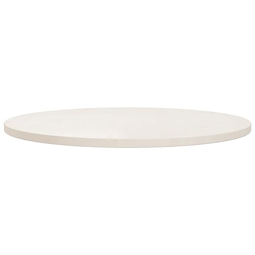 Woiinea Tischplatte für Küche, weiß, 80 x 2,5 cm, massives Kiefernholz, runde Tischplatte, Tischabdeckung, verschiedene Anwendungen für Esstische, zum Abstellen von Tellern, Getränken, von Woiinea
