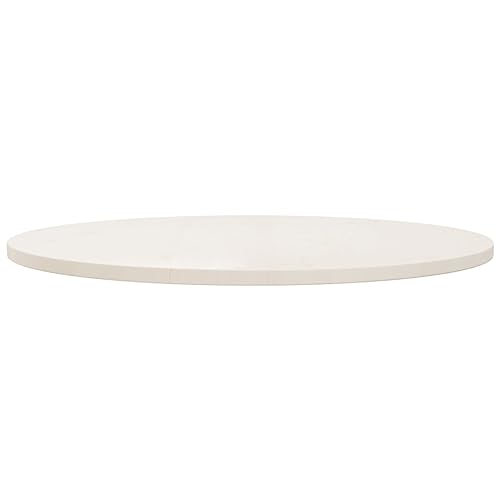 Woiinea Tischplatte für Küche, weiß, 90 x 2,5 cm, massives Kiefernholz, runde Tischplatte, Tischabdeckung, verschiedene Anwendungen für Esstische, zum Abstellen von Tellern, Getränken, von Woiinea