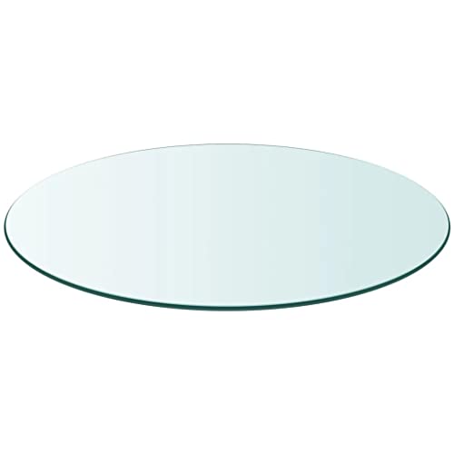 Woiinea Tischplatte für die Küche, transparent, gehärtetes Glas, 50 x 0,8 cm, einfaches und klares Design, dickes Haus, Tischabdeckung für Esstische, Couchtische, Gartentische von Woiinea
