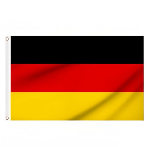 Deutschland-Flagge, 152 x 91 cm, große deutsche Flaggen mit Messingösen, für Fußball, Sportspiele, Events, Party-Dekorationen Deutschland-Flagge, 152 x 91 cm, große deutsche Flaggen mit Messingösen, für Fußball, Sportspiele, Events, Party-Dekorationen von Woiltryn
