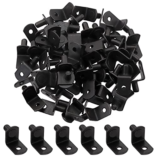 Wokape Regal Stützen Pegs L-förmigen Metall Nickel Klammer Pegs für Küche & Bücherregal Regal Schrank (Schwarz) von Wokape