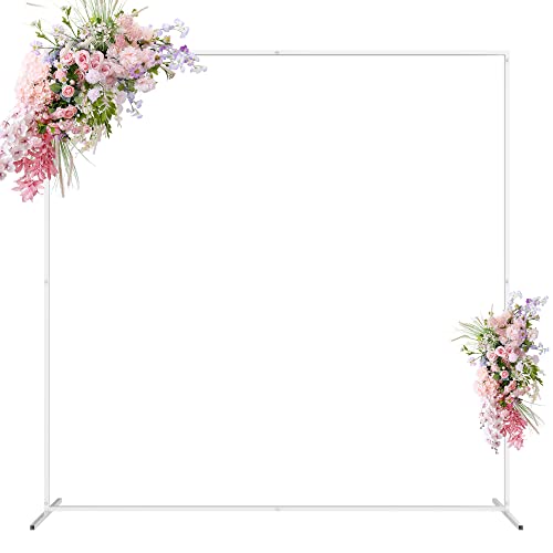 Hochzeitsbogen-Hintergrundständer, 1,8 x 1,8 m, quadratisch, Hochzeitsbögen für Zeremonie, weißer Metallbogenständer für Hochzeit, Brautparty, Geburtstag, Party, Garten, Blumenhochzeit, Laube, von Wokceer