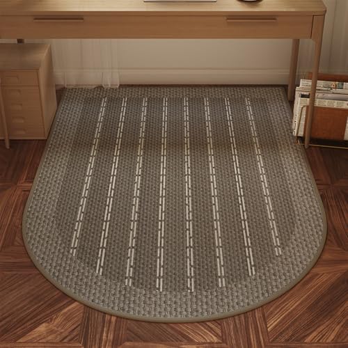 Wokuaile Bodenschutzmatte Bürostuhl Unterlage Kratzfest rutschfest Schreibtischstuhl Unterlage Bodenschutzmatte Gaming Teppich 100 x 120 cm Braun von Wokuaile