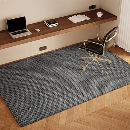 Wokuaile Bodenschutzmatte für Hartböden Teppich 100 x 120 cm Stuhlunterlage Gaming Bürostuhl Matte Rechteckig Bodenmatte rutschfest Stuhlmatten Dunkelgrau von Wokuaile